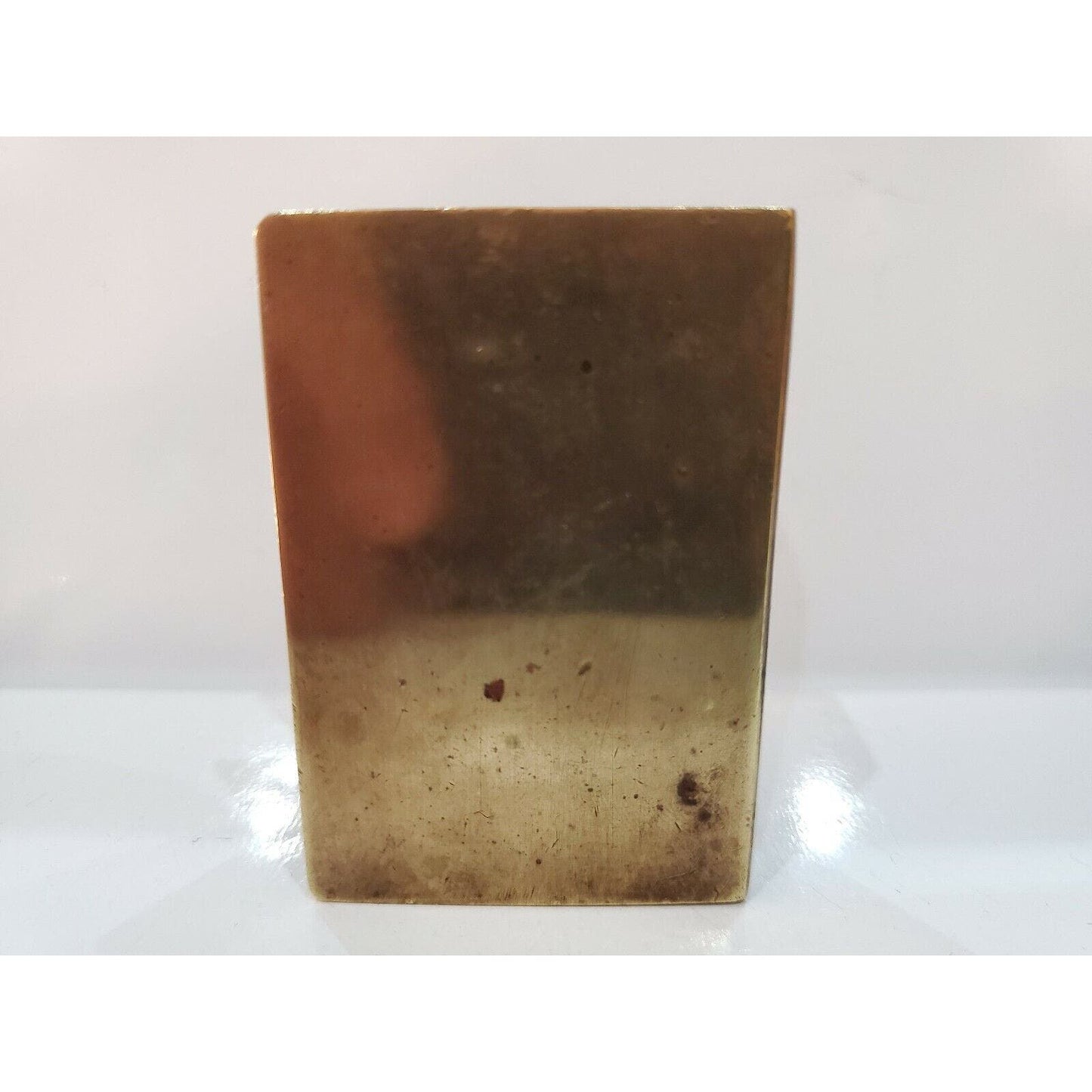 Vintage Brass Match Box Book Cover Case / JOHN HOPKINS ENAMEL LOGO 2 1/4 X 1 1/2