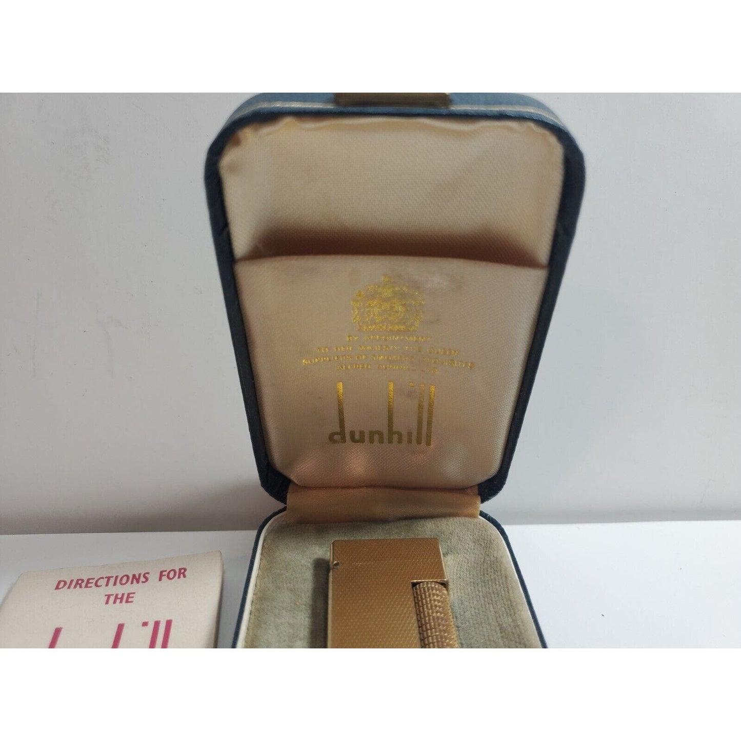 Working Vintage DUNHILL Rollagas Lighter Gold SWISS MADE, Original Case 5688/24