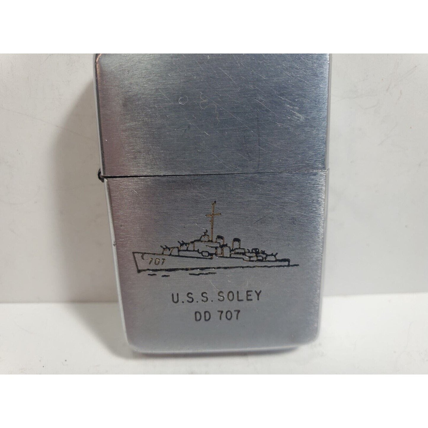 Vintage Working Zippo lighter, USS Soley, DD 707, Pat. 2517191 5871/33