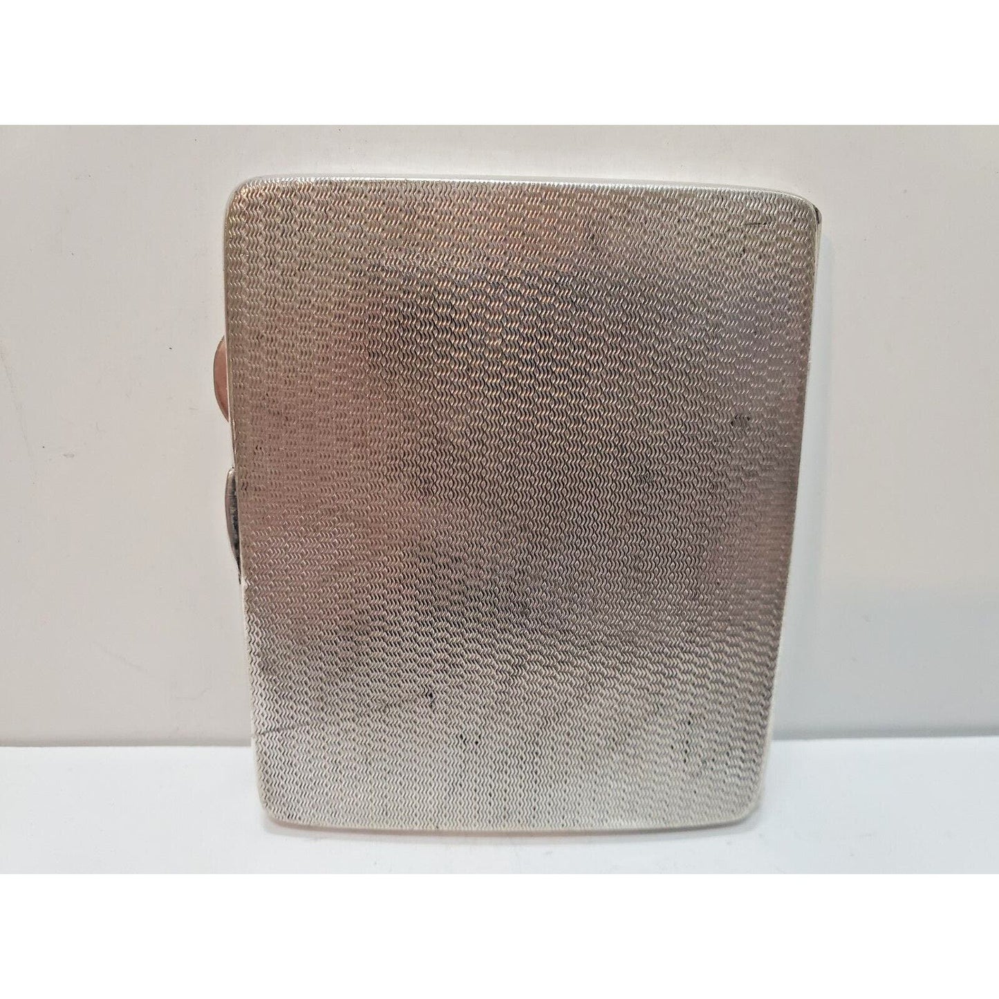 Unique Sterling Silver Guilloche Enamel Vermeil Cigarette Case England 6146/3