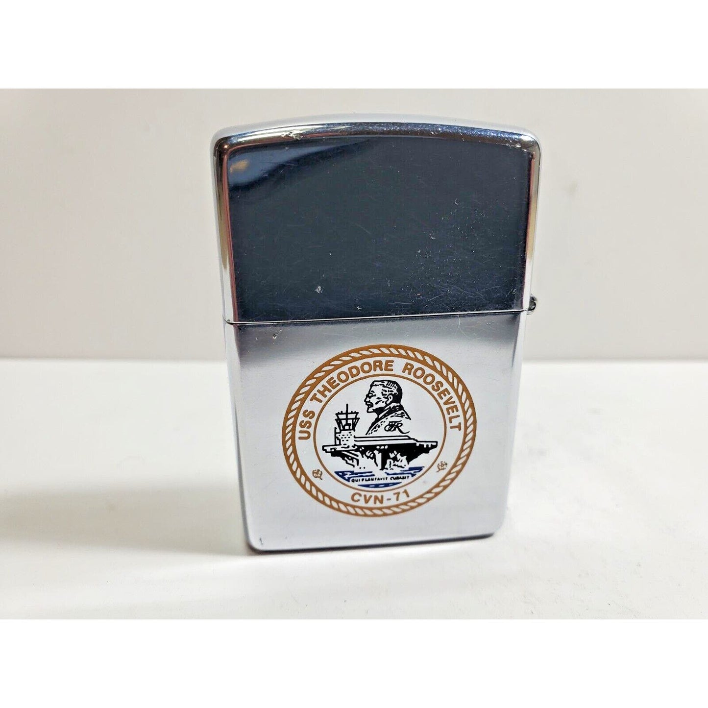 Working Vintage USS Theodore Roosevelt CVN-71 Zippo Lighter 5847/33