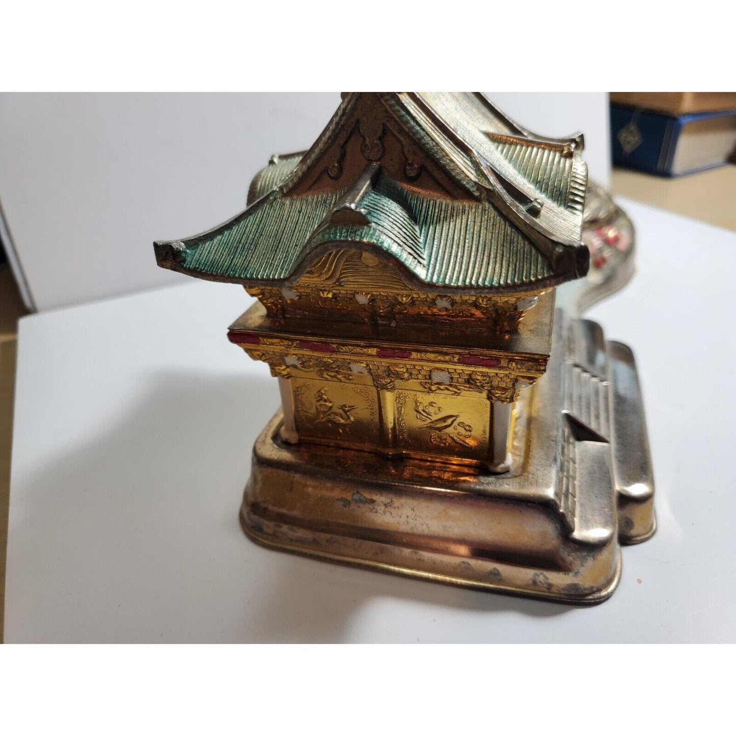 Vintage Mid Century Japan Smoking Working Lighter Dragon Ashtray, Cigarette Case