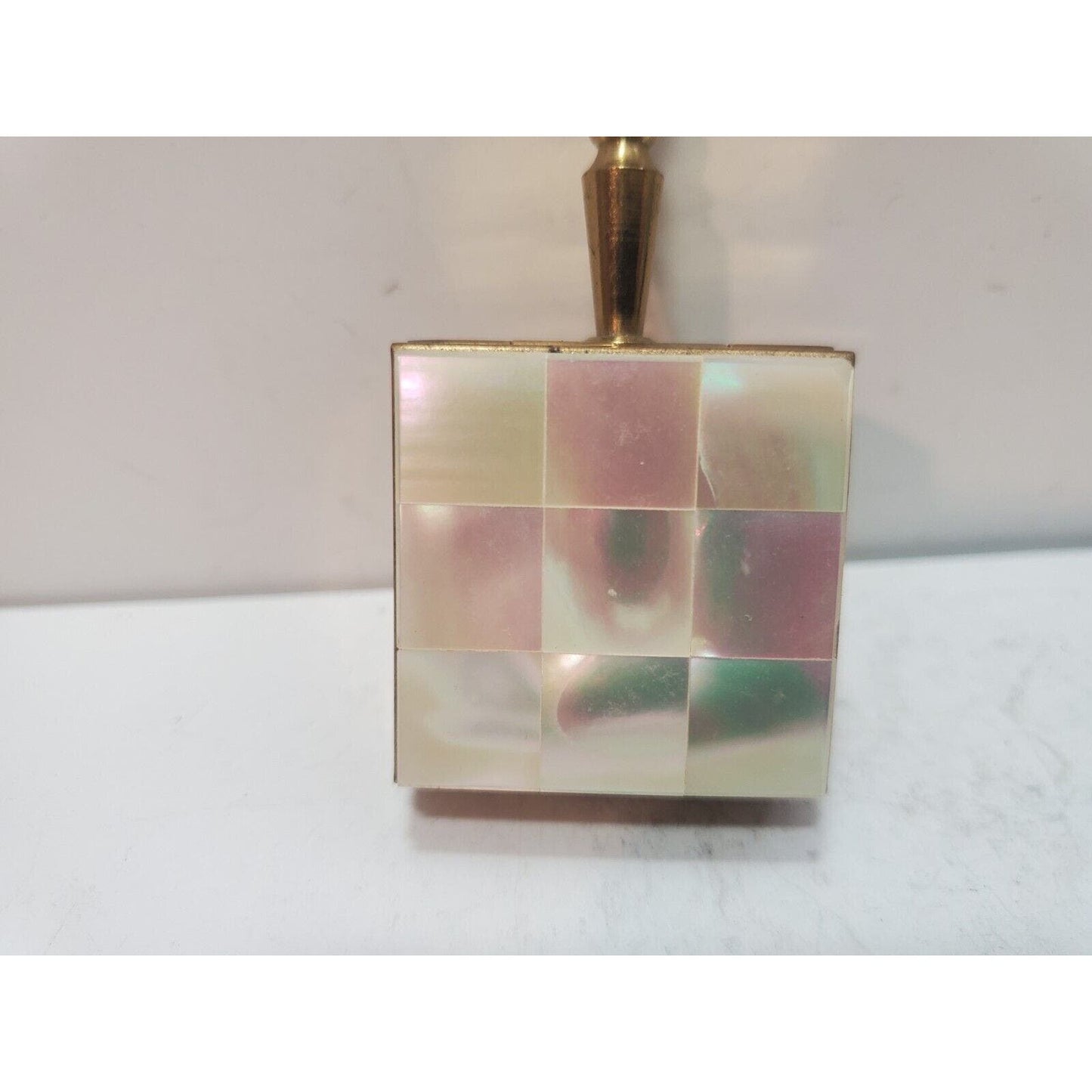Vintage Brass Mother Of Pearl Fifth Avenue Miniature Ashtray 1.25” 1960’s