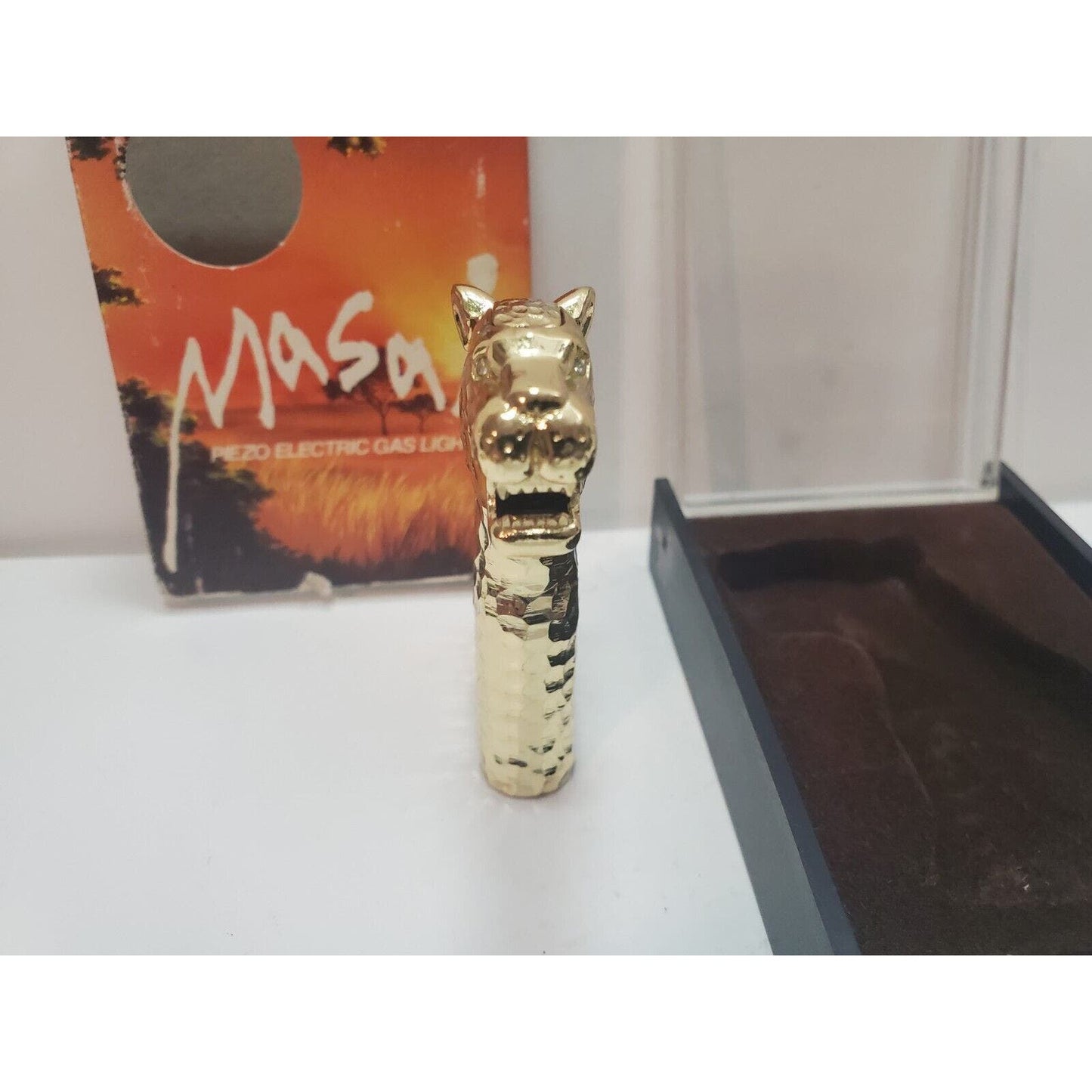 Vintage Working MASAI Jaguar Panther Cougar LIGHTER, Original Box. 6174/24