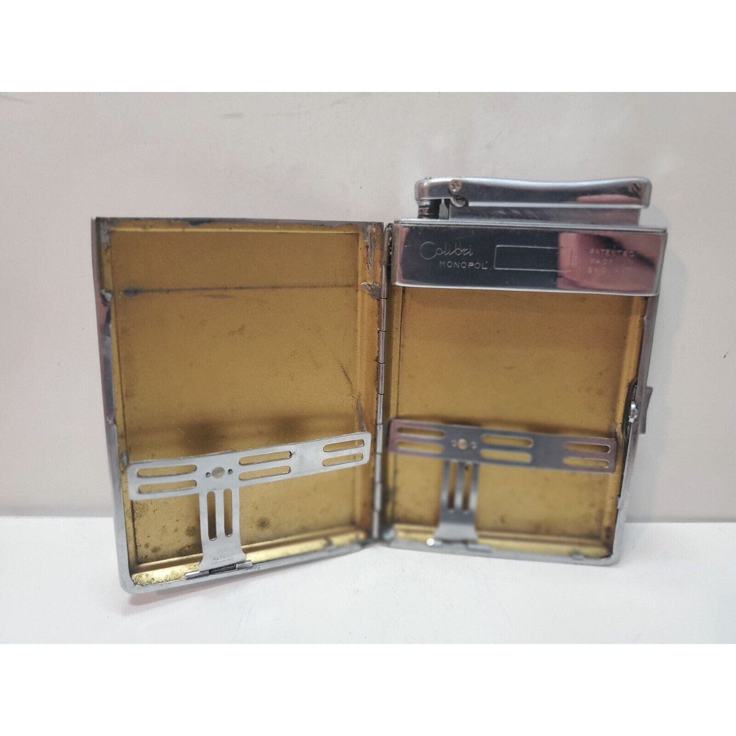 Vintage Working COLIBRI MONOPOL Lighter & Cigarette Case 6115/15