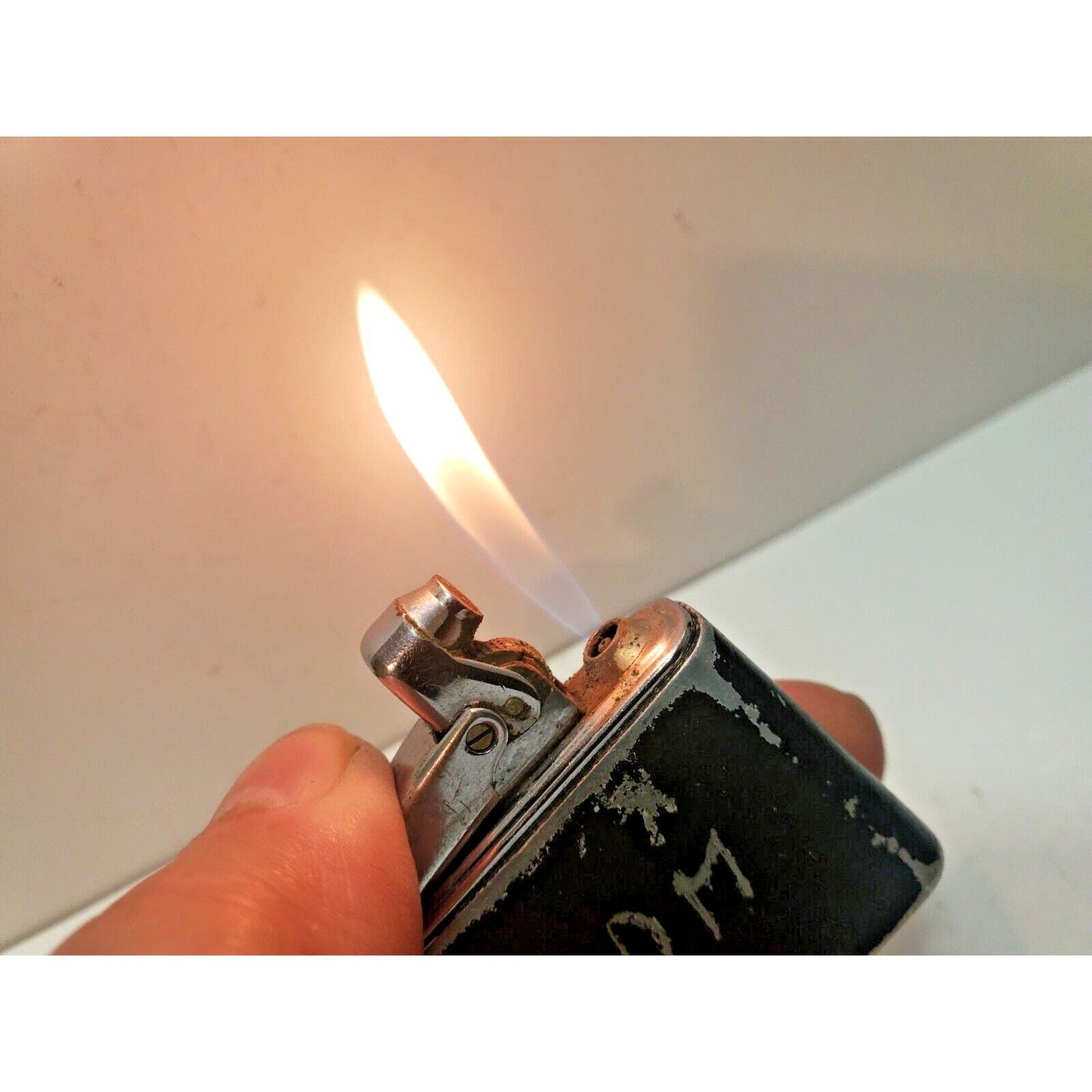 Vintage Working Colibri Mono Gas Black Tone Lighter / 6210/36