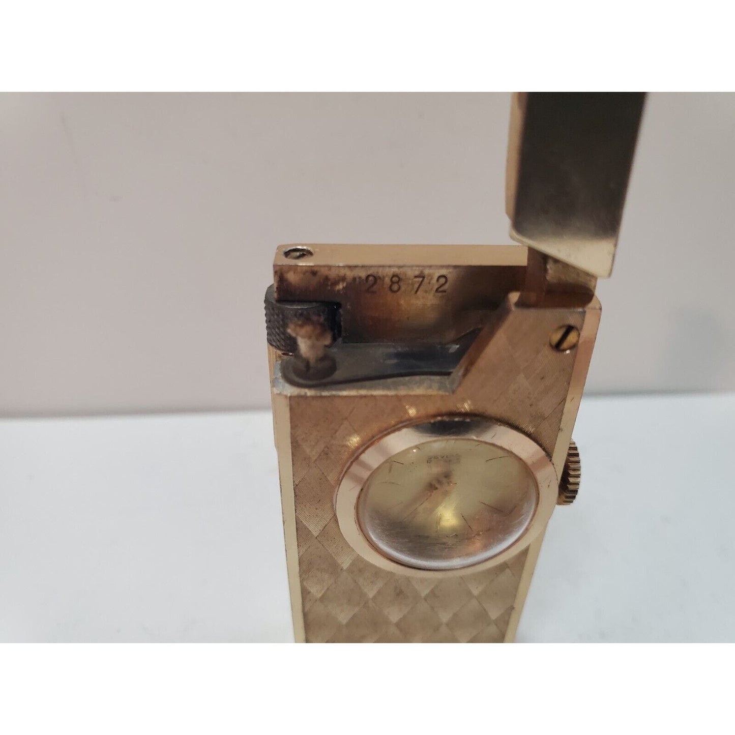 Vintage Working Lift Arm Gold Tone Working Lighter Watch DEVISA Swiss 6199/37