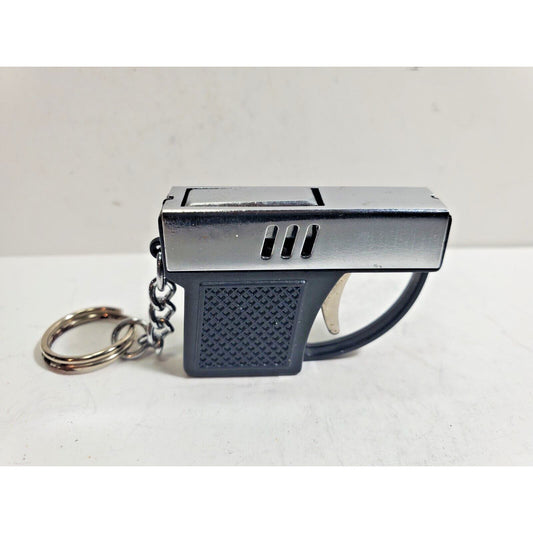 NOS Vintage Working Pistol Gun BUTANE Unlit Lighter 1 1/2" Keychain Fob 6065/28