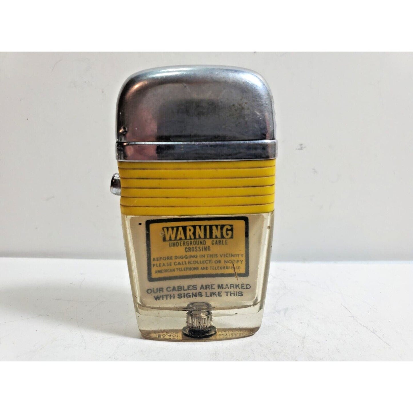 Vintage Working Scripto VU Lighter "AMERICAN TEL CO." Logo ADVERTISING 6085/29