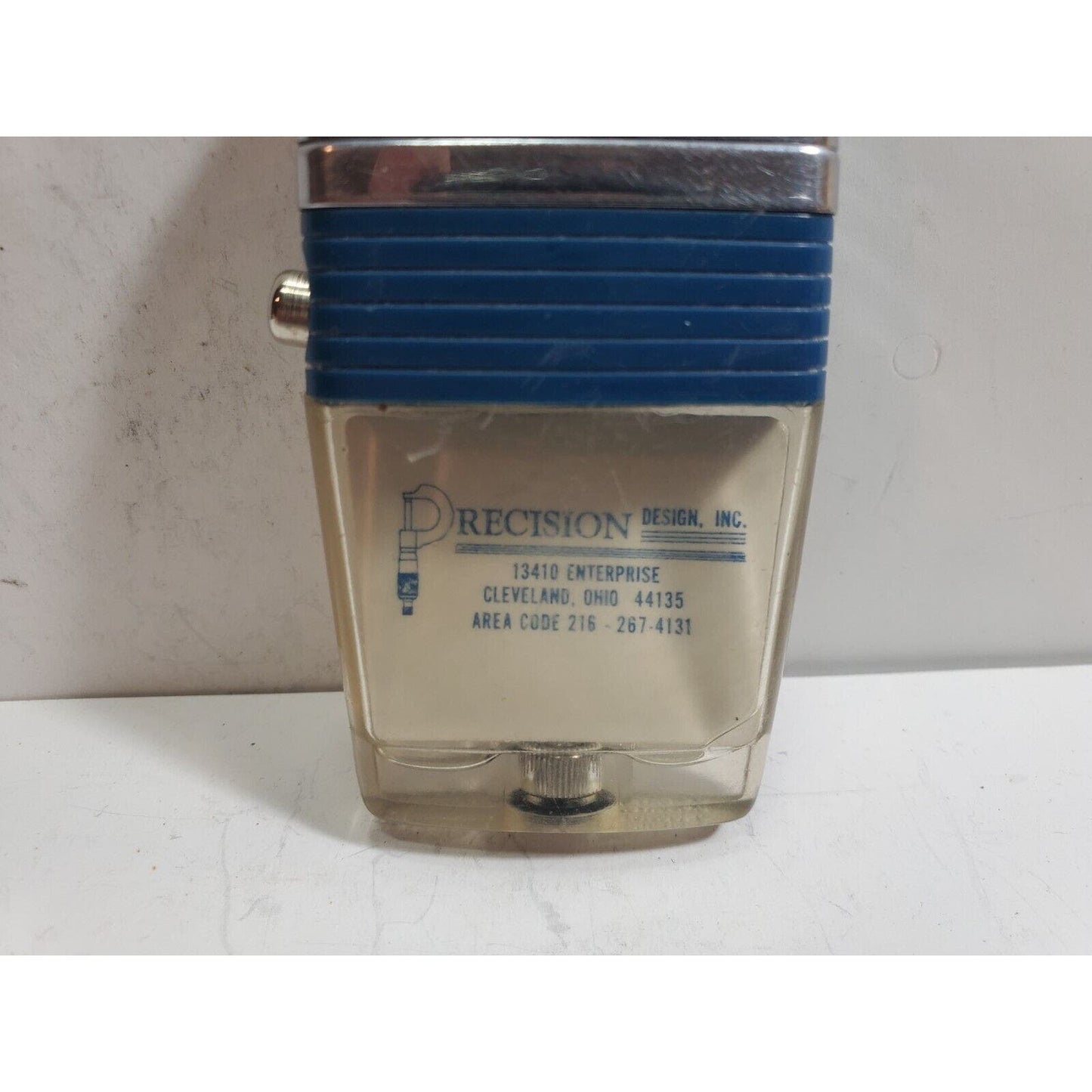 Vintage Working Scripto VU Lighter "Precision" Logo ADVERTISING, Blue 5995/29