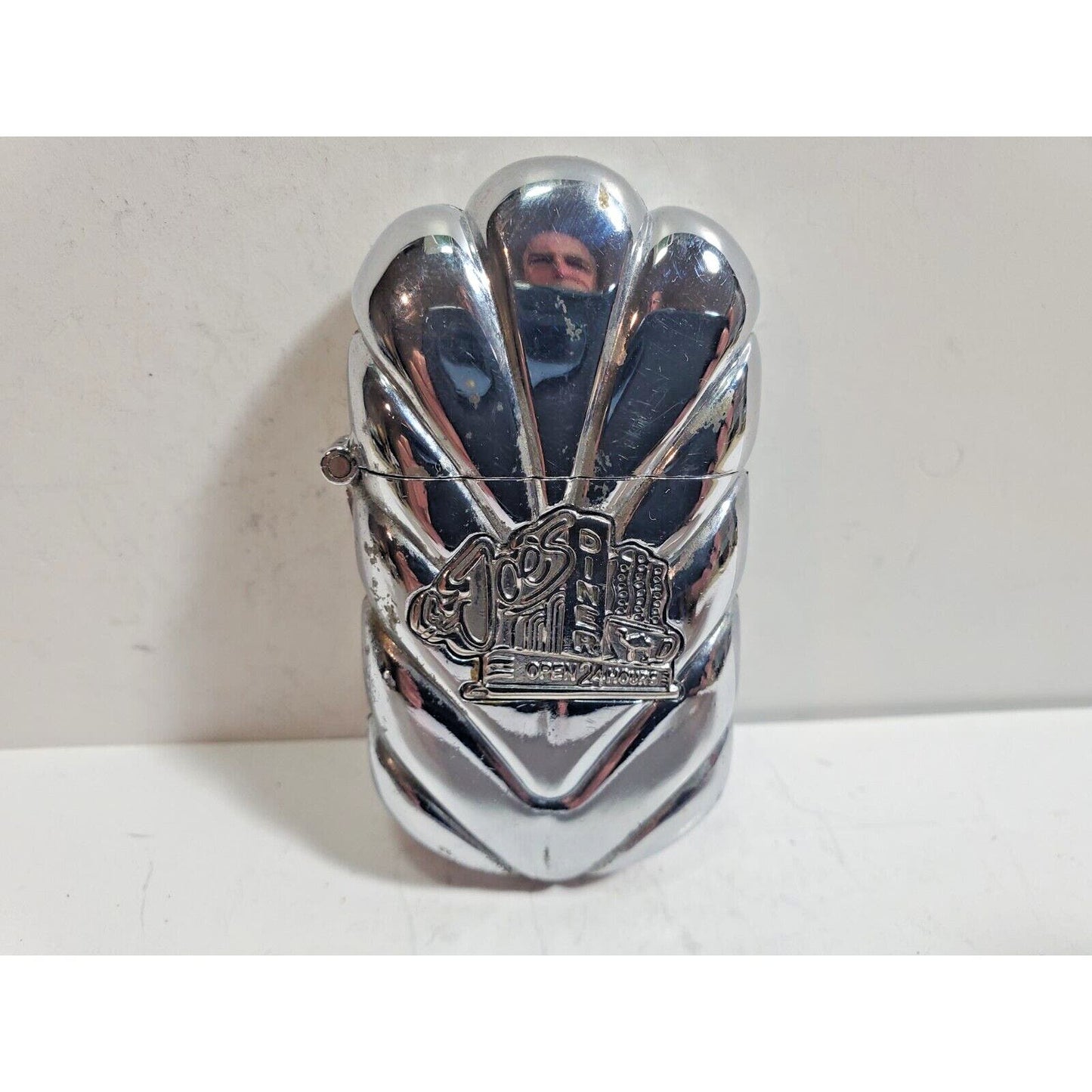 Working Vintage Chrome Lighter " Joe's Diner Open 24 Hours " 1994 6018/30