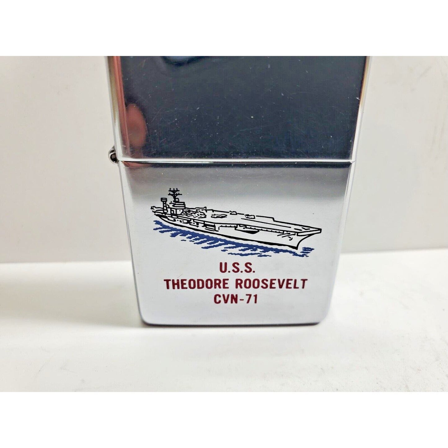 Working Vintage USS Theodore Roosevelt CVN-71 Zippo Lighter 5847/33