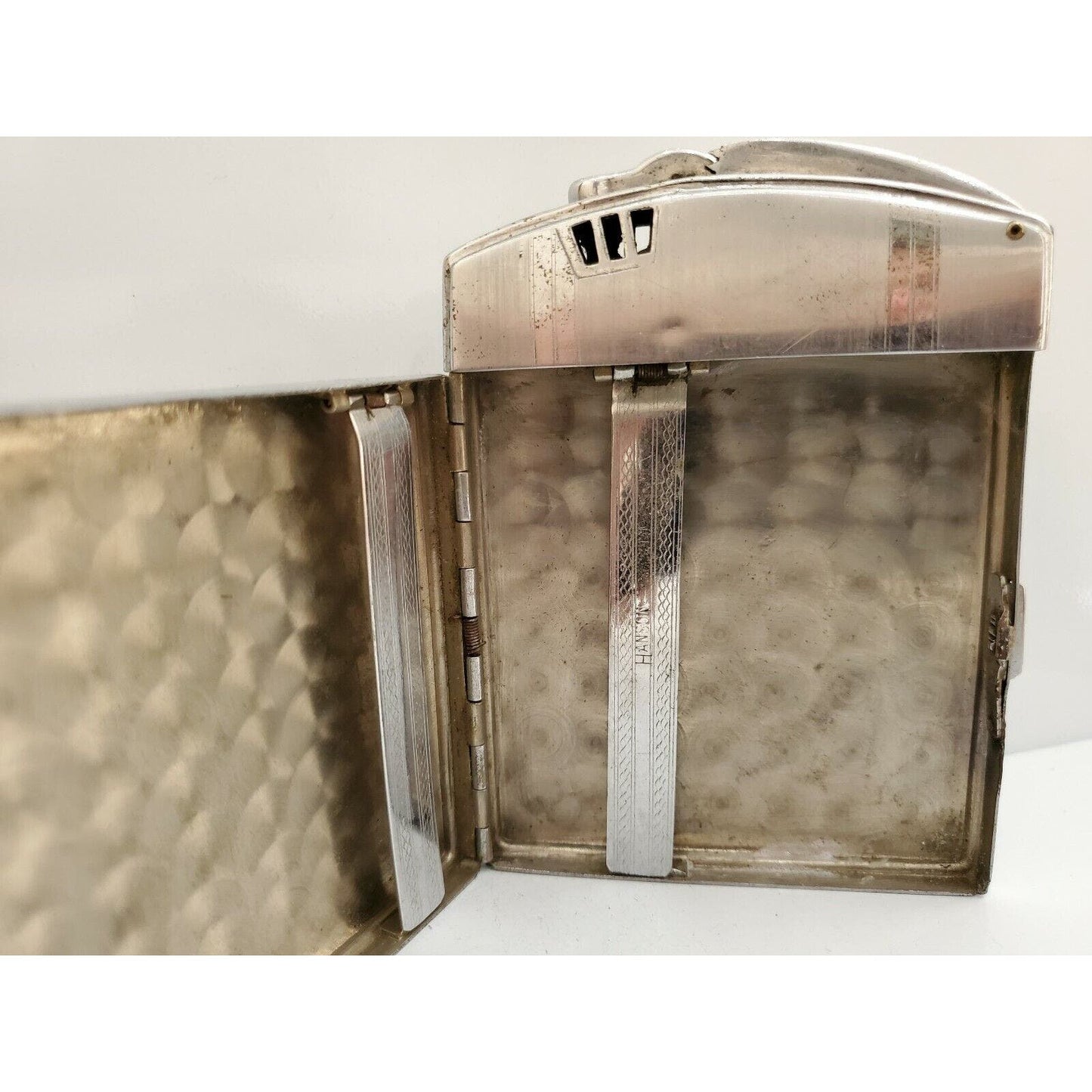 Rare ANTIQUE Working Ronson All Metal Works TWENTYCASE Cigarette Case Lighter