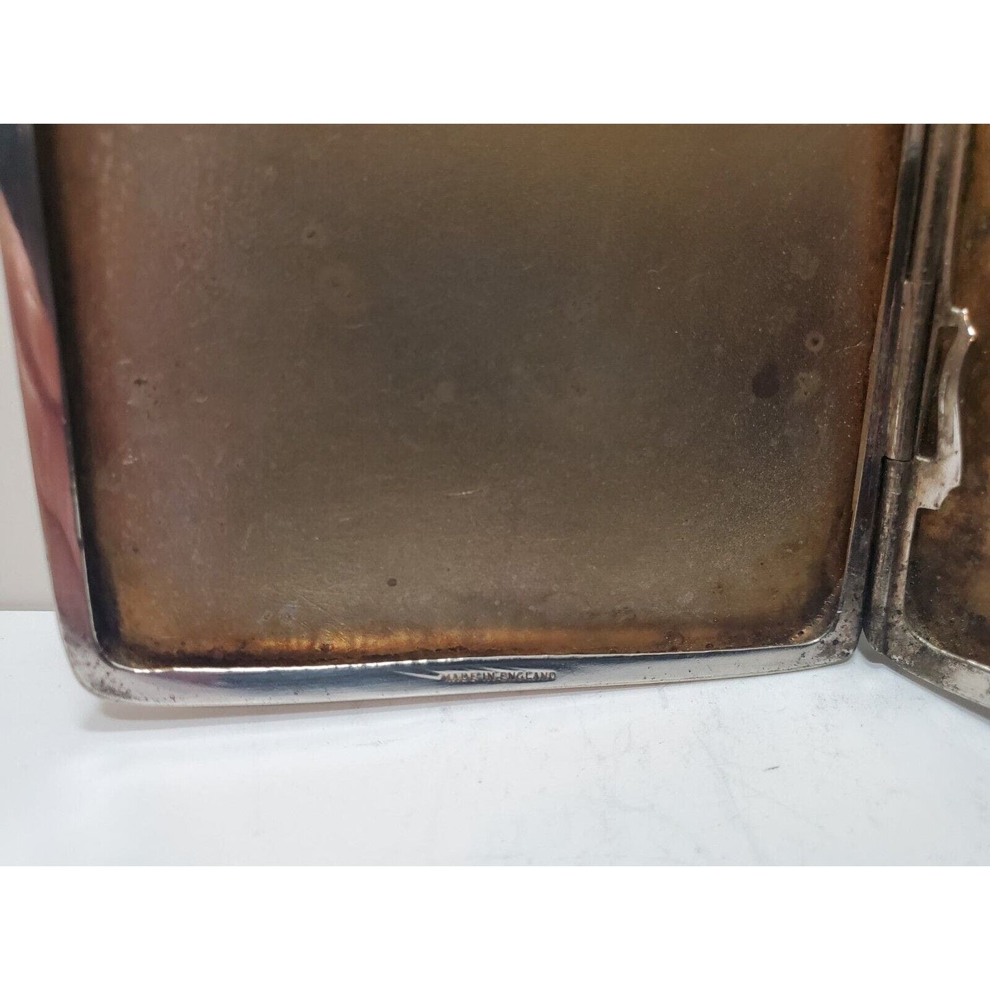 Unique Sterling Silver Guilloche Enamel Vermeil Cigarette Case England 6146/3