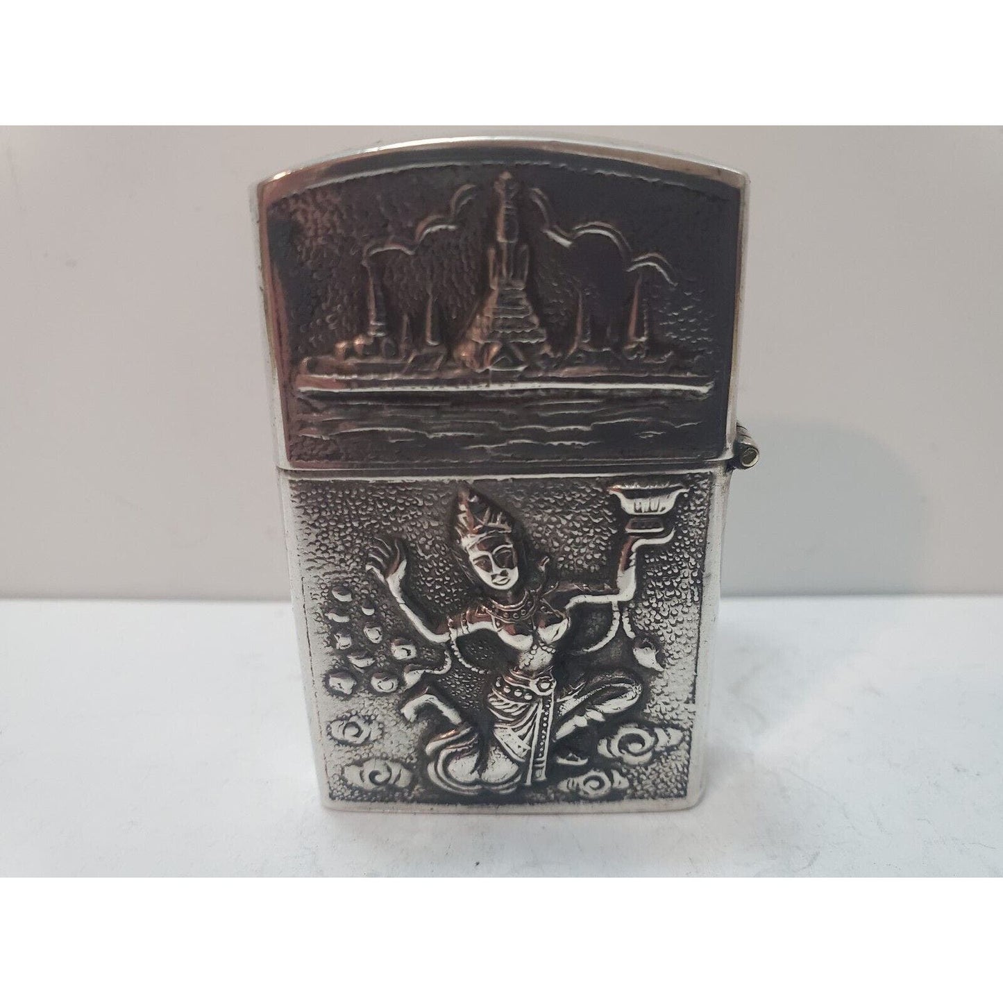 Working Vintage Sterling Silver Siam Lighter, Zippo Pat 2517191 6220/33