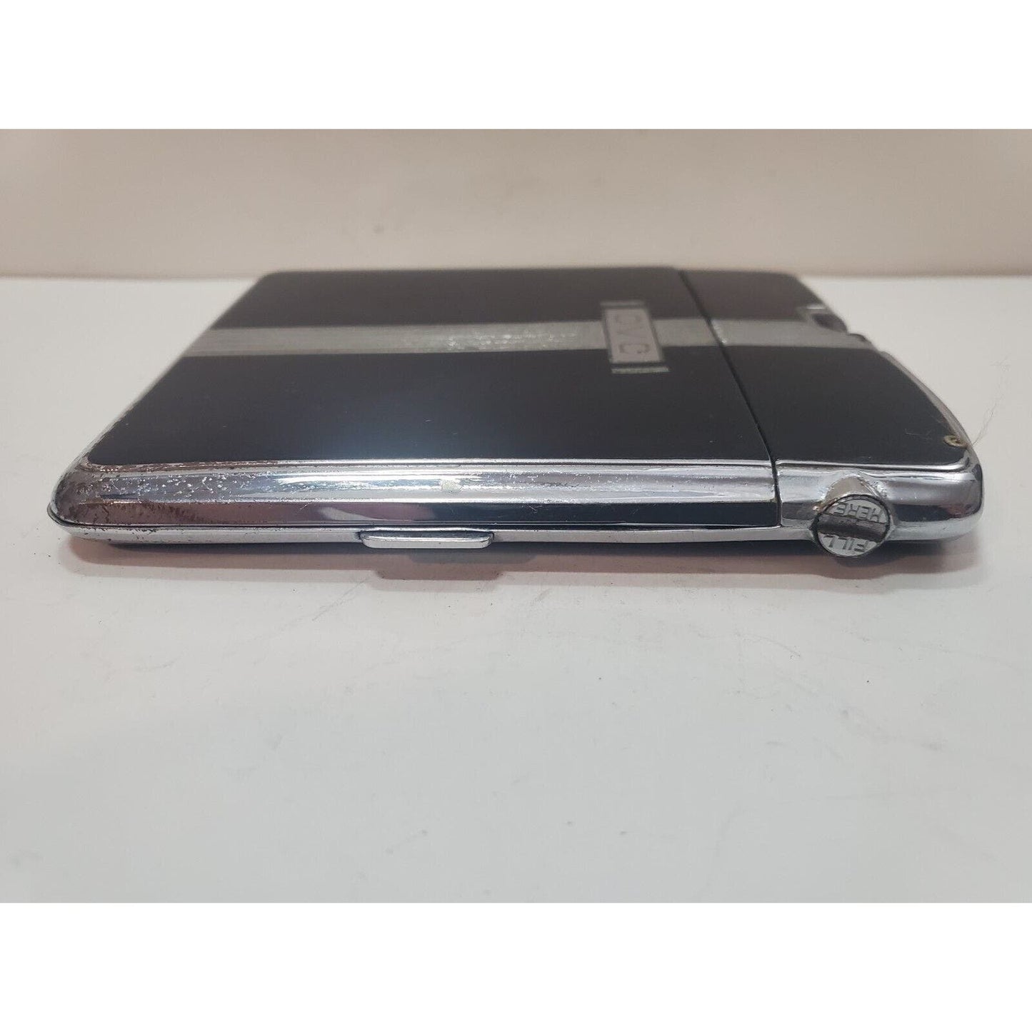 Working Ronson Art Deco Ten A Case Enamel Siler Tone Cigarette Case Lighter