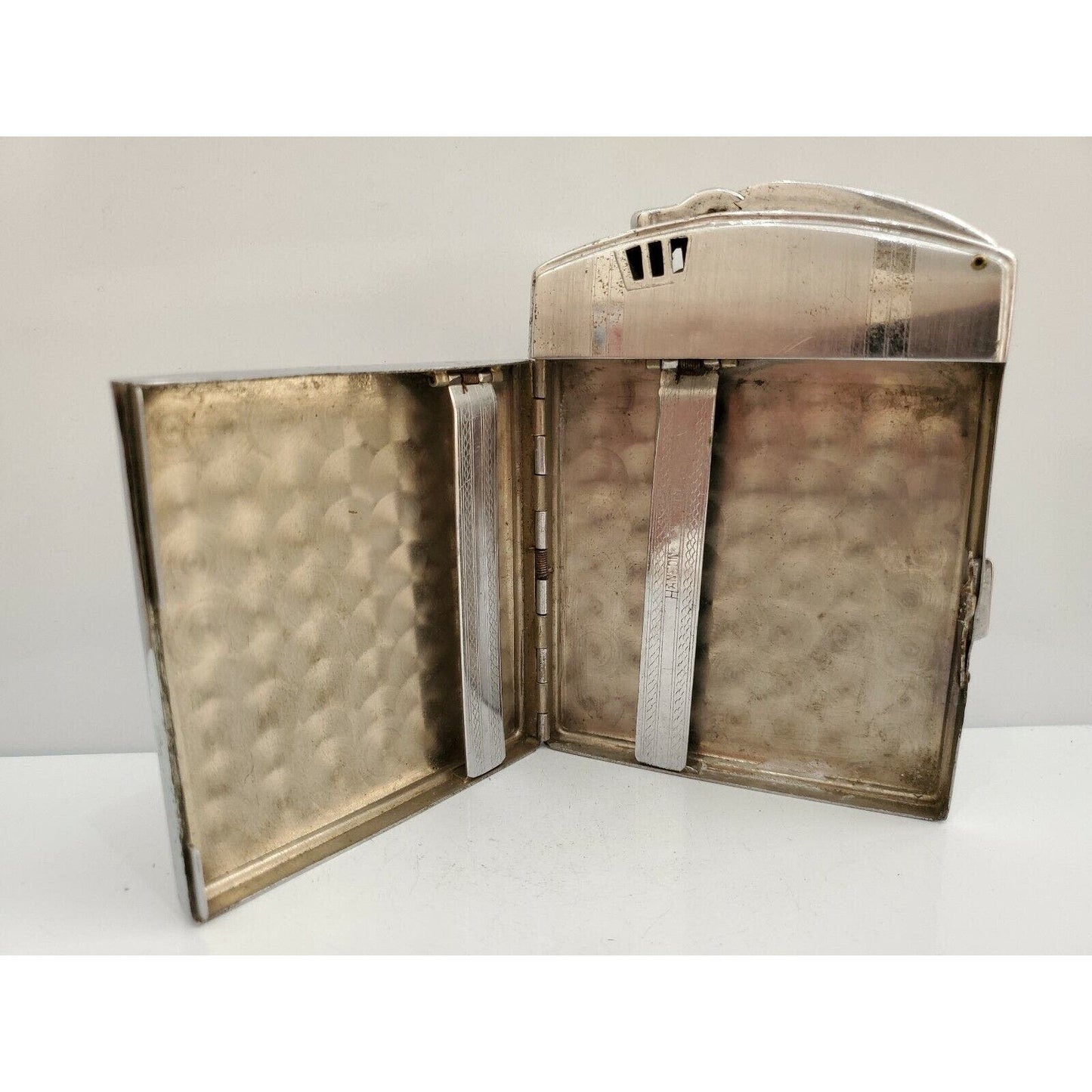 Rare ANTIQUE Working Ronson All Metal Works TWENTYCASE Cigarette Case Lighter