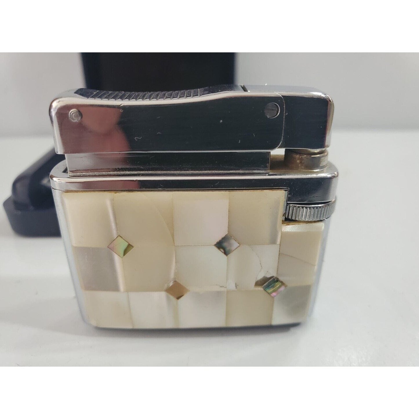 Vintage POLLY GAS PICCOLO Mop Silver Tone Cigarette Lighter, Box / 4986/24