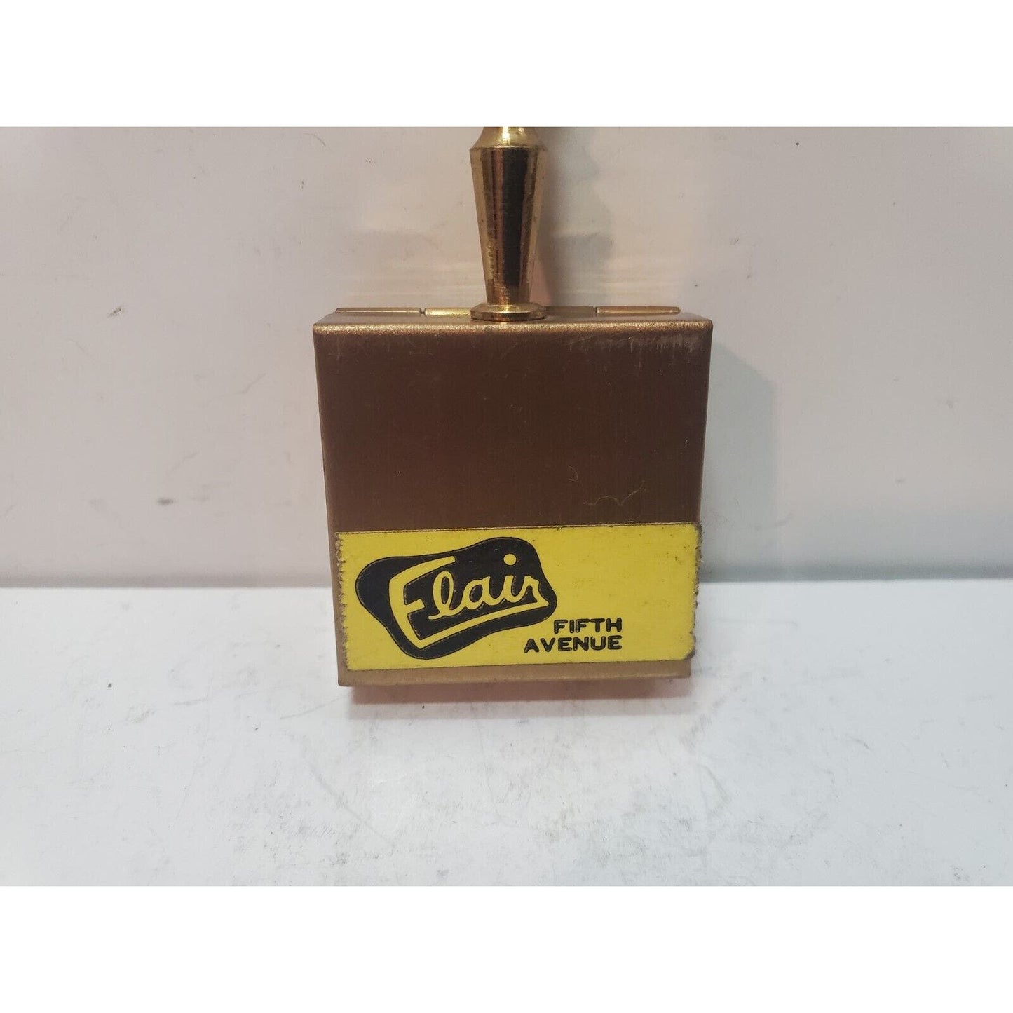 Vintage Brass Mother Of Pearl Fifth Avenue Miniature Ashtray 1.25” 1960’s