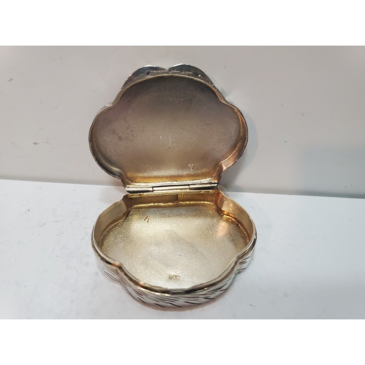 Vintage Italian Sterling Silver Enamel Love Couple Snuff Pill Trinket Box Case