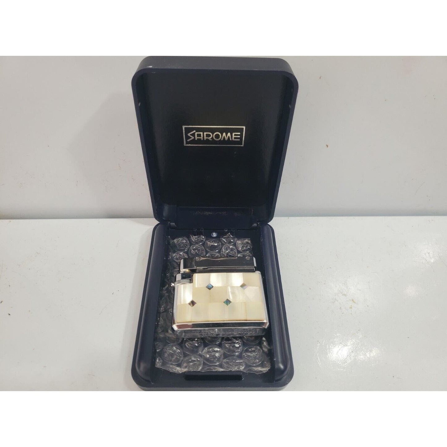 Vintage POLLY GAS PICCOLO Mop Silver Tone Cigarette Lighter, Box / 4986/24