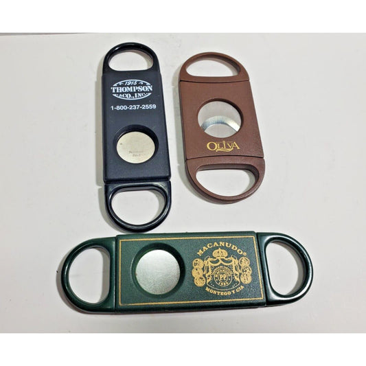 Lot Of 3 Macanudo, Oliva Cigar Cutter Stainless Steel Double Blade 5948/6