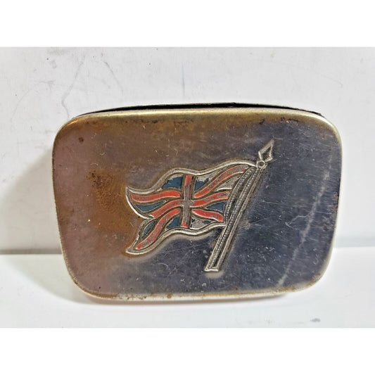 Vintage Silver UK FLAG Decorative Match Safe/ CASE / Vesta / Holder 5854/31