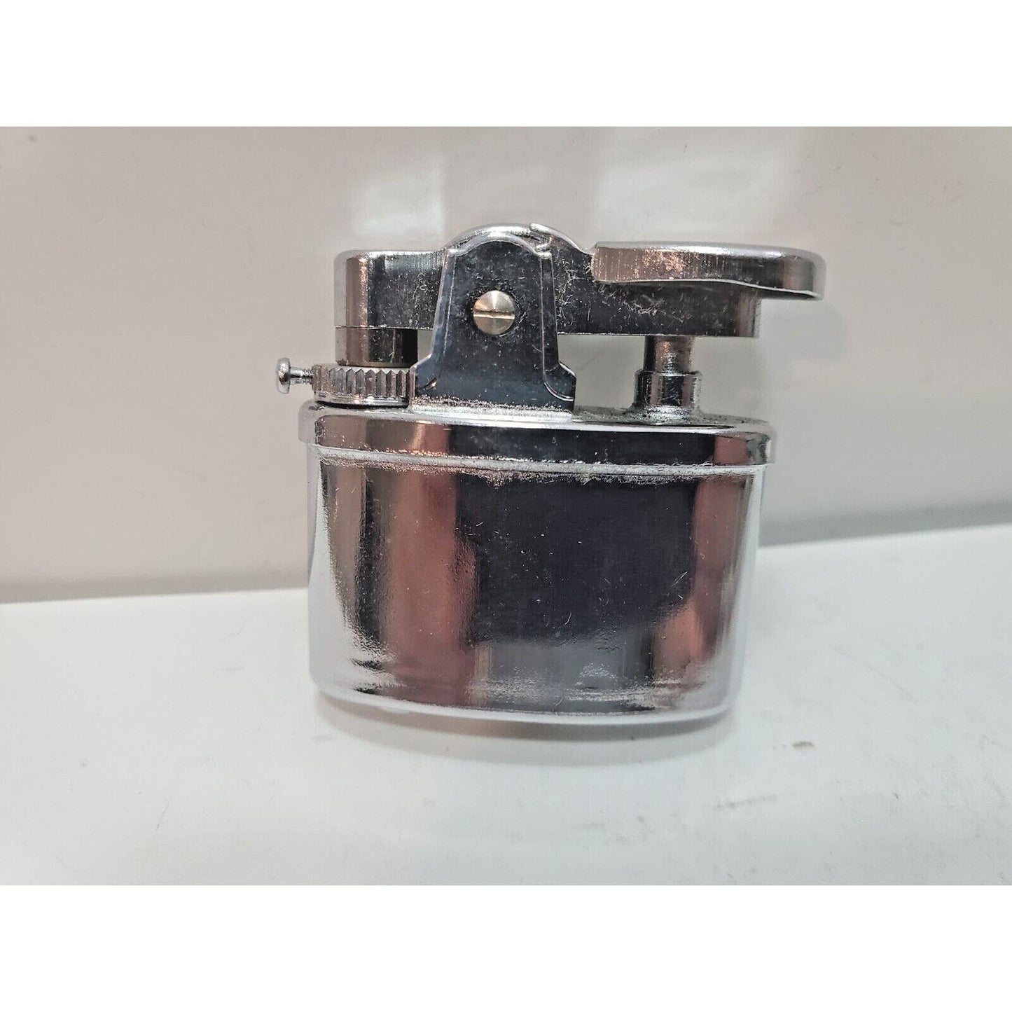 Vintage Working Butane Gas Table Lighter Silver INSERT Fits 37 x 13mm Oval Base