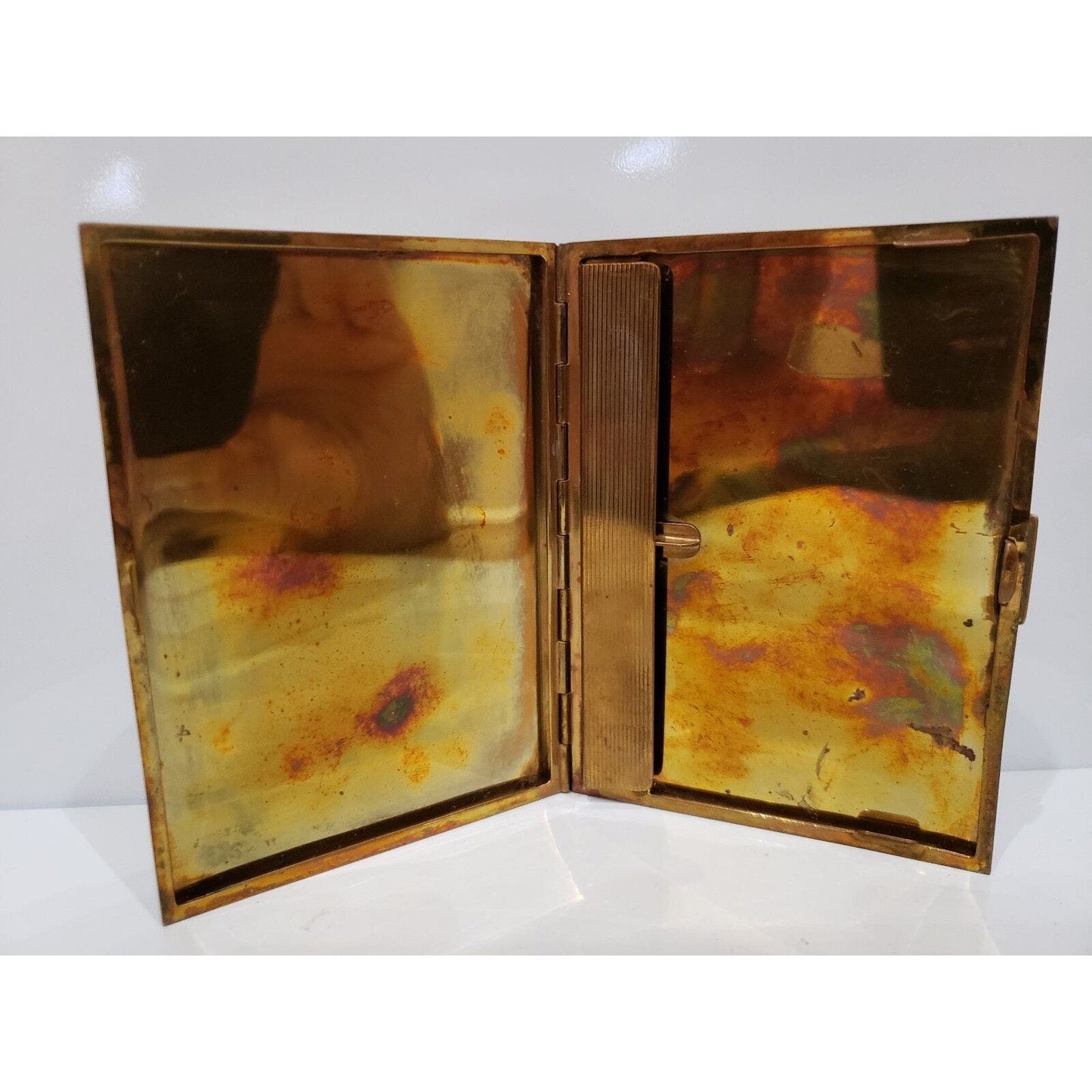 Vintage, Antique 1946 US OCCUPATION ZONE Map Enamel, Brass German Cigarette Case