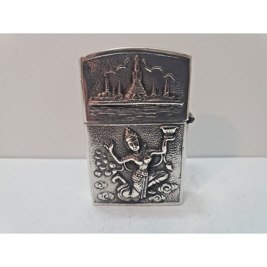 Working Vintage Sterling Silver Siam Lighter, Zippo Pat 2517191 6220/33