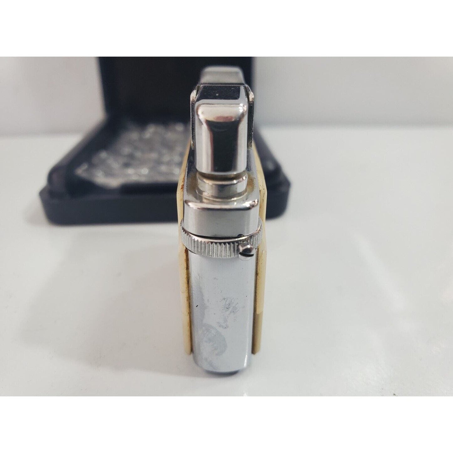 Vintage POLLY GAS PICCOLO Mop Silver Tone Cigarette Lighter, Box / 4986/24