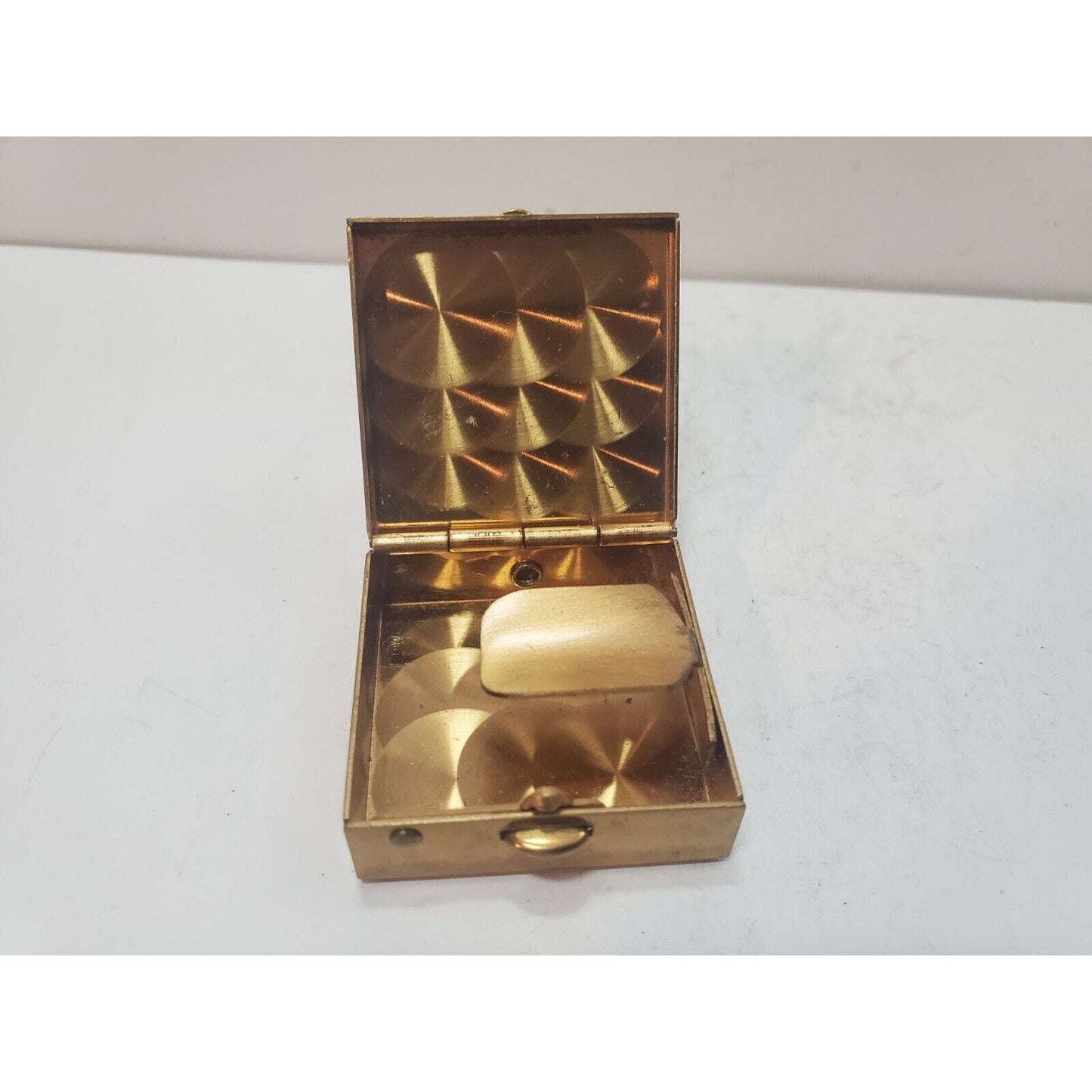 Vintage Brass Mother Of Pearl Fifth Avenue Miniature Ashtray 1.25” 1960’s