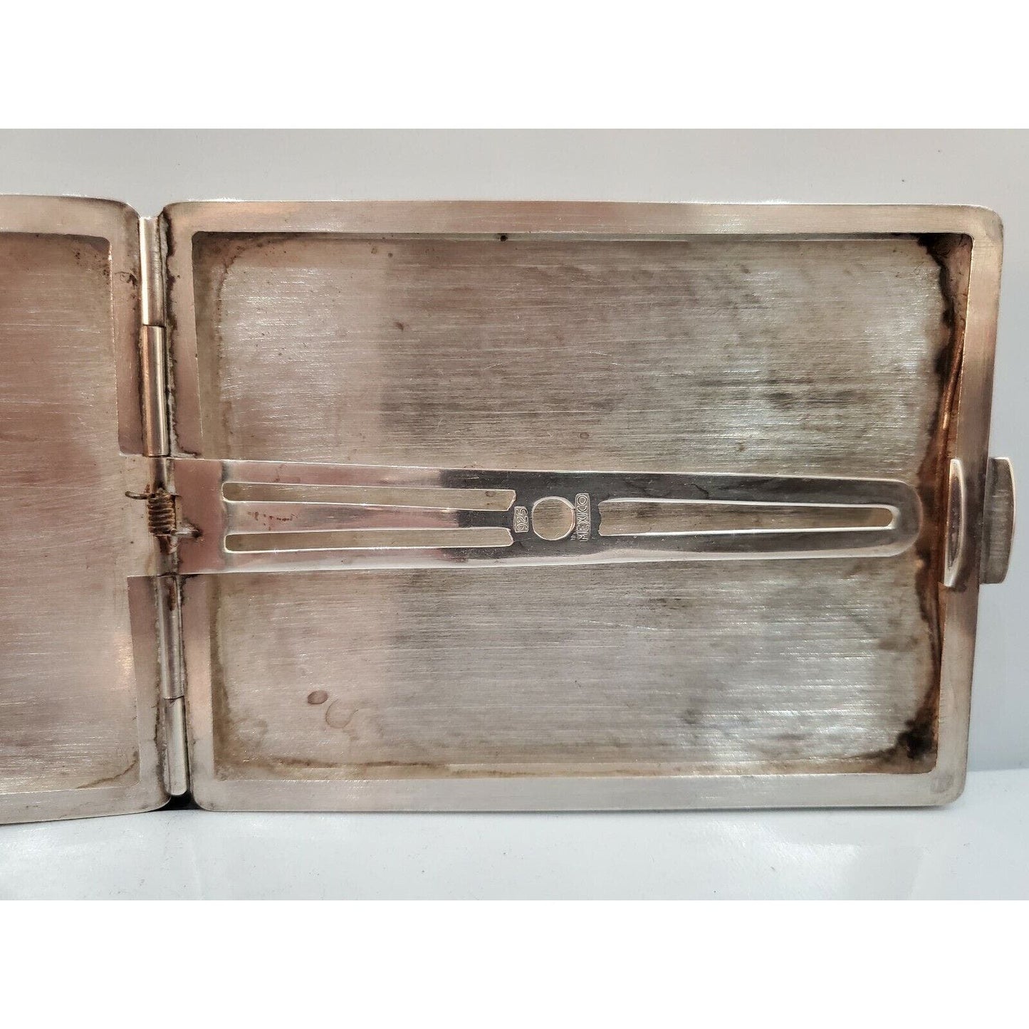 Vintage 925 Sterling Silver Cigarette Case Aztec Mayan Calendar 130g 76/3