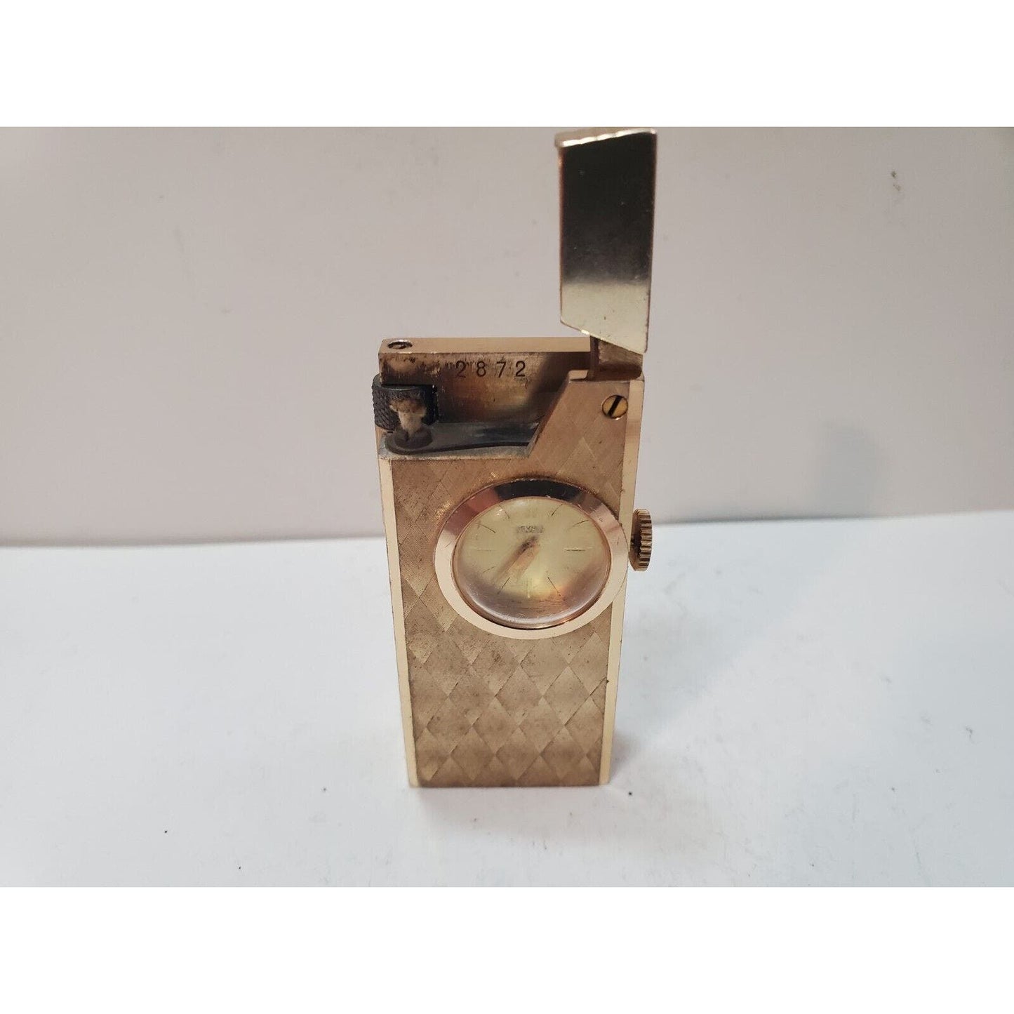 Vintage Working Lift Arm Gold Tone Working Lighter Watch DEVISA Swiss 6199/37