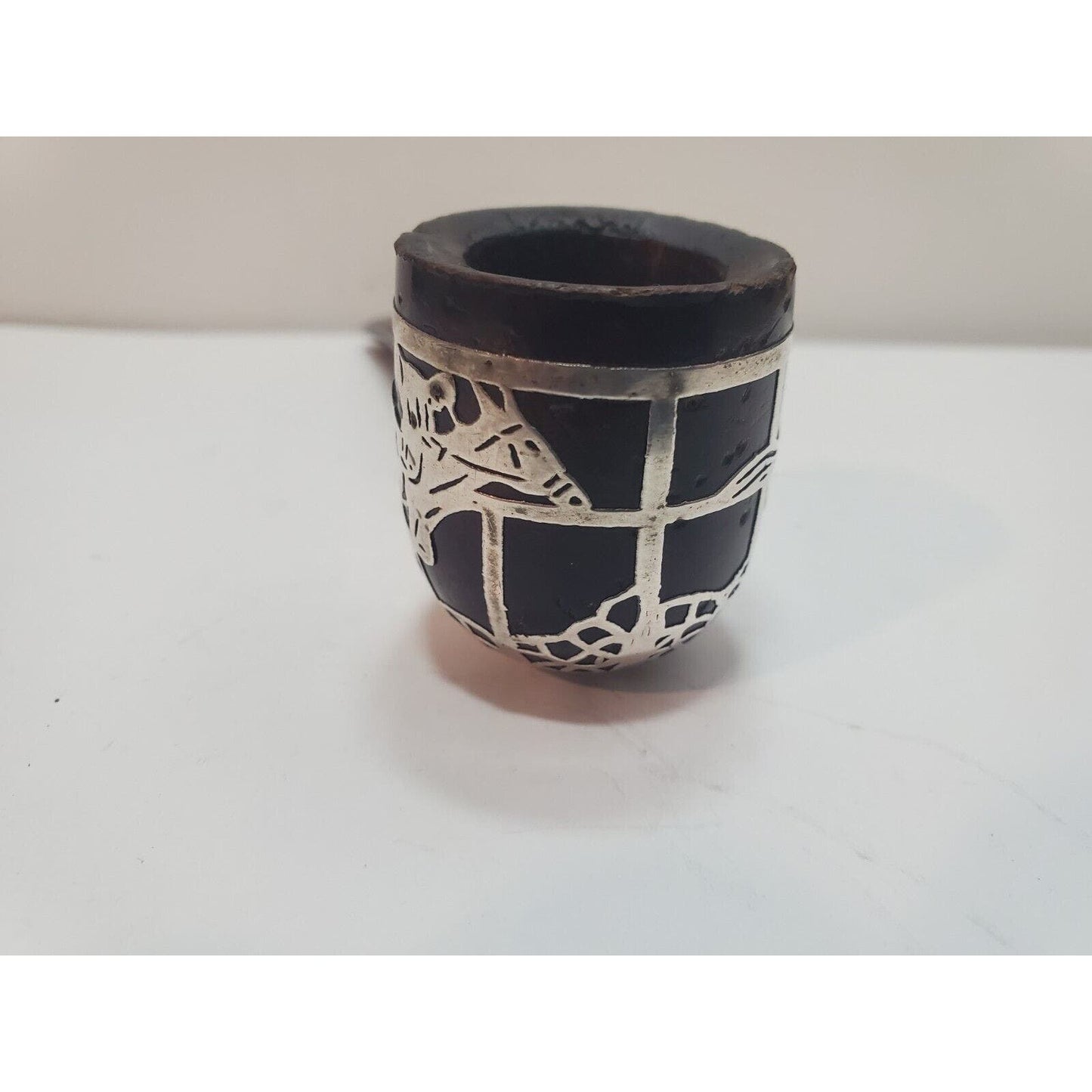 Vtg Sterling Silver 925 Overlay Tobacco Pipe Silversmith Made Jockey On Horse