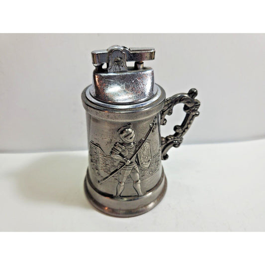 Vintage Working Pewter Ornate Table Top Lighter Mug / 5946/40