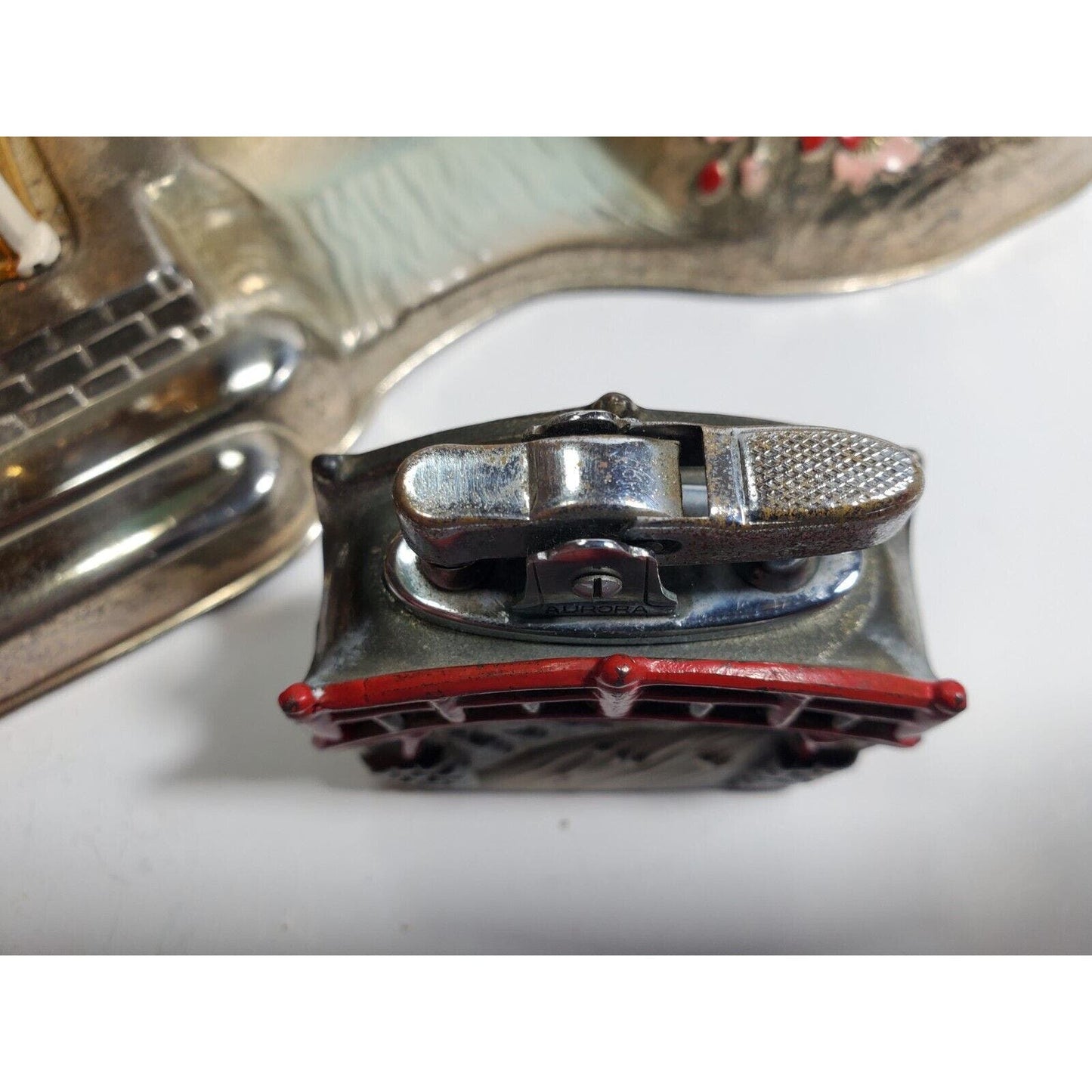 Vintage Mid Century Japan Smoking Working Lighter Dragon Ashtray, Cigarette Case